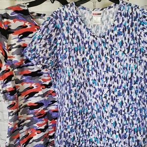 2 scrub tops, scrubstar M in size, print